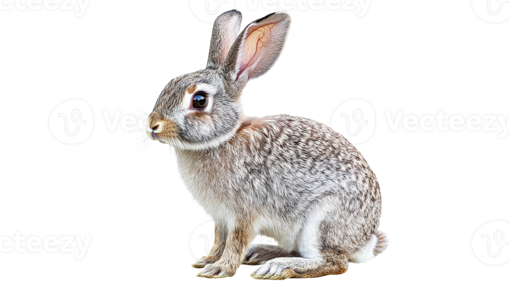 Friendly rabbit in its natural pose and habitat png