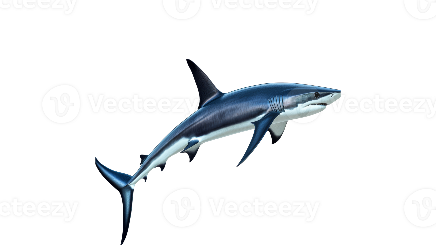 Shark swimming in ocean with streamlined body png