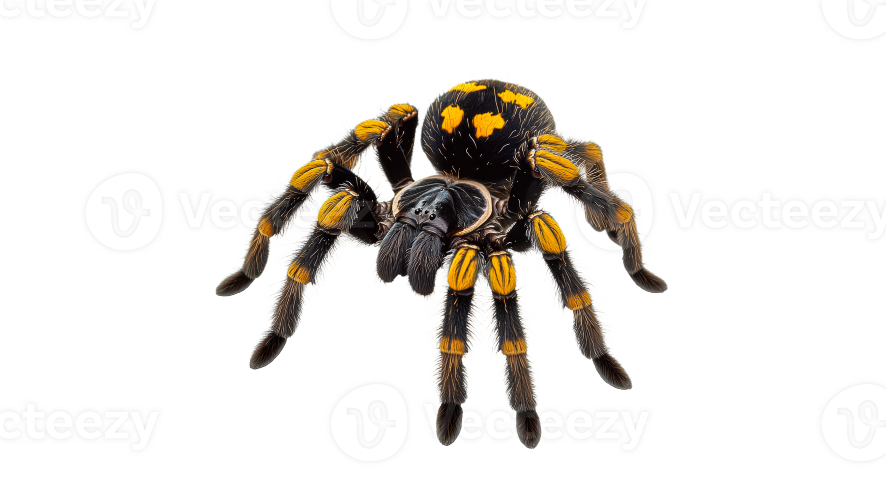 Colorful spider crawling on a surface png