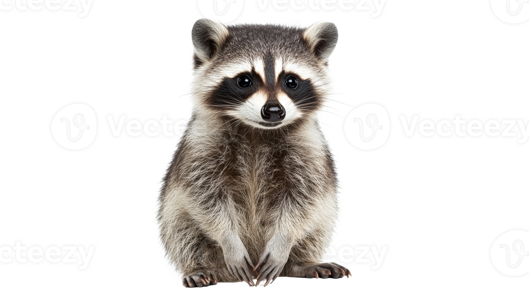 Raccoon sitting calmly and looking curious png