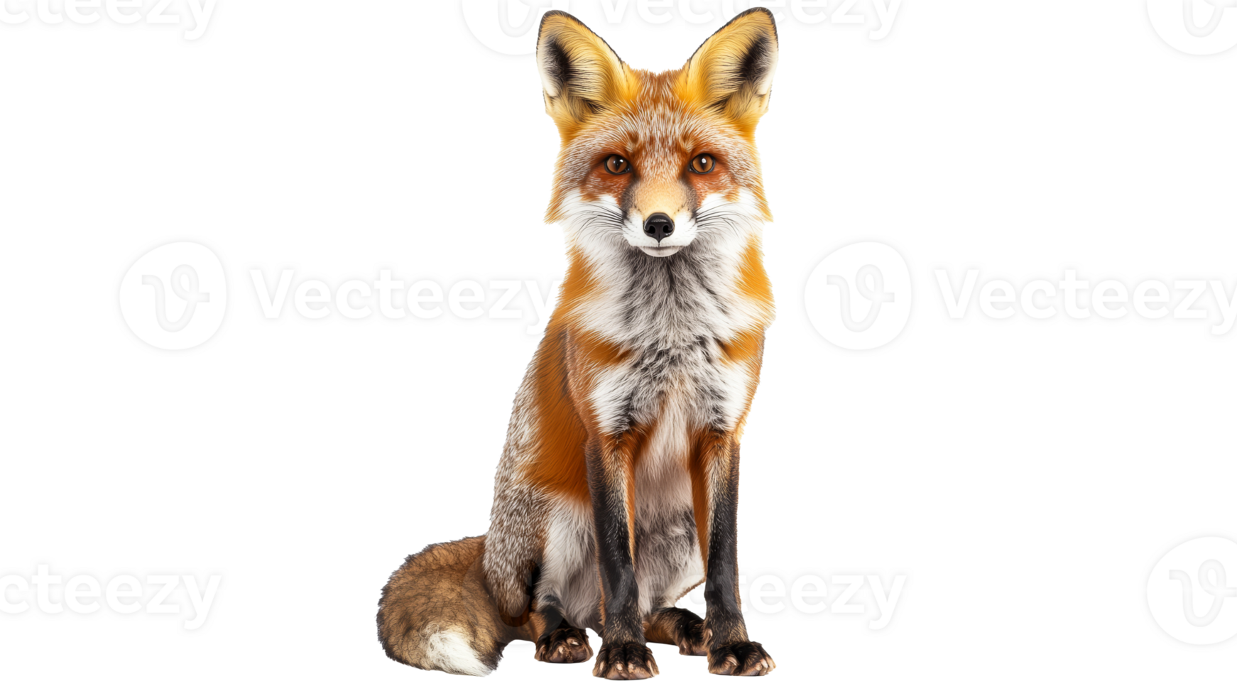 Red fox sitting calmly in a natural pose png