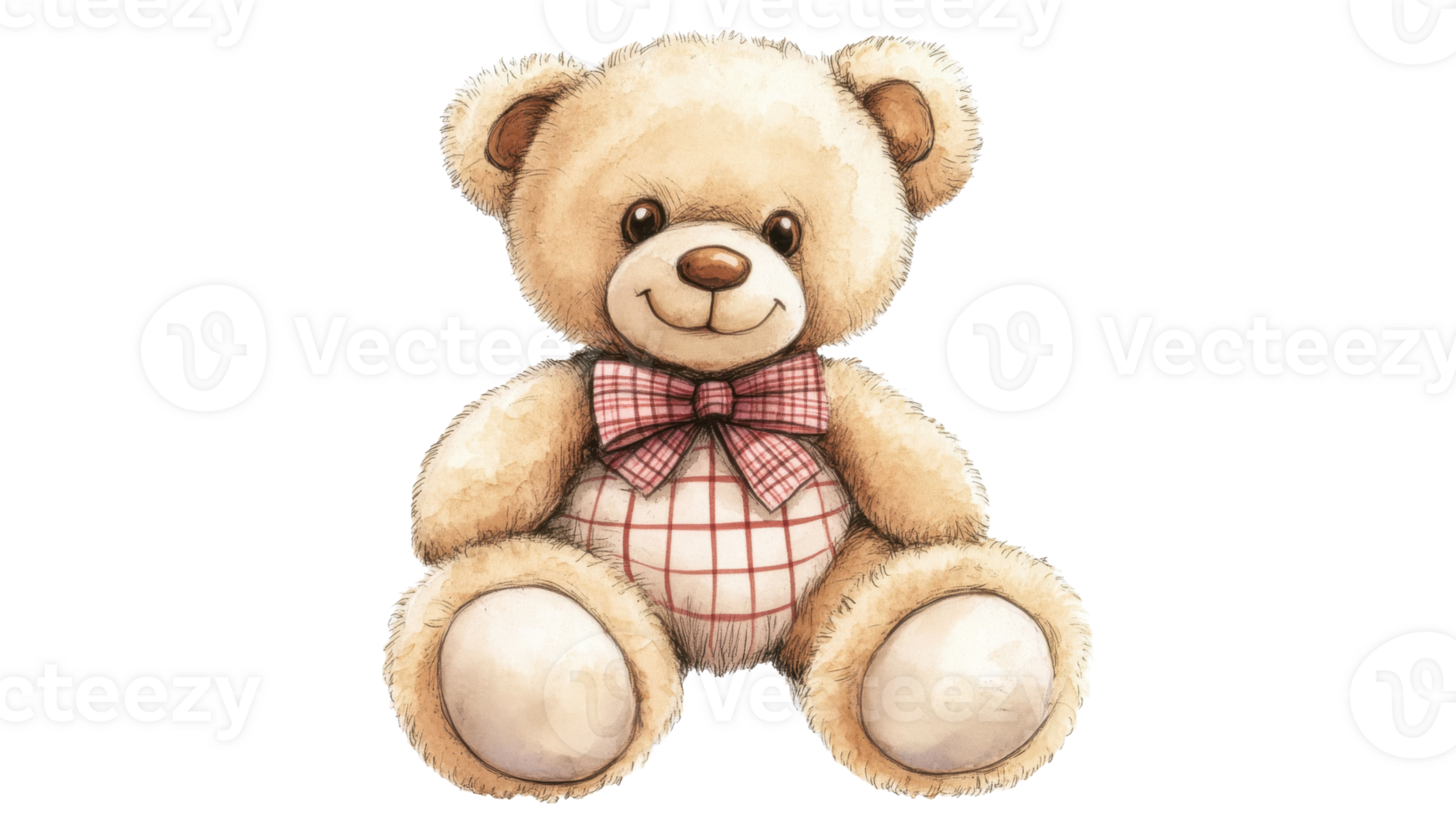 Soft teddy bear sitting with a friendly expression png