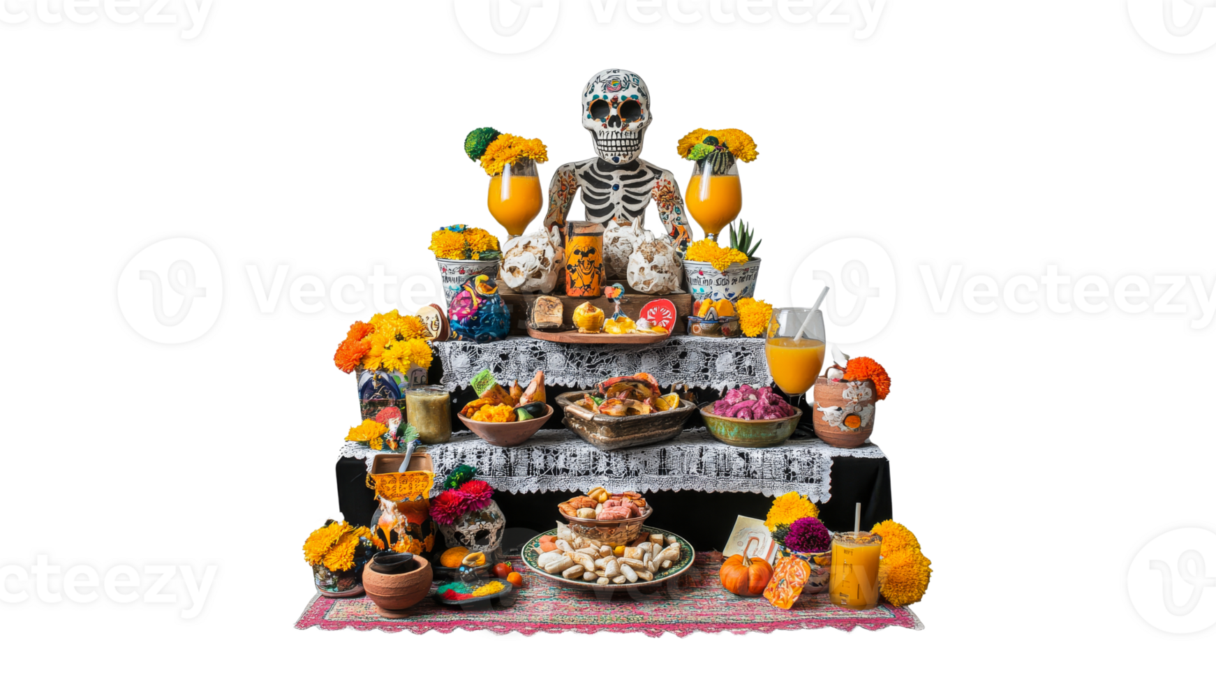 Vibrant altar for Day of the Dead png