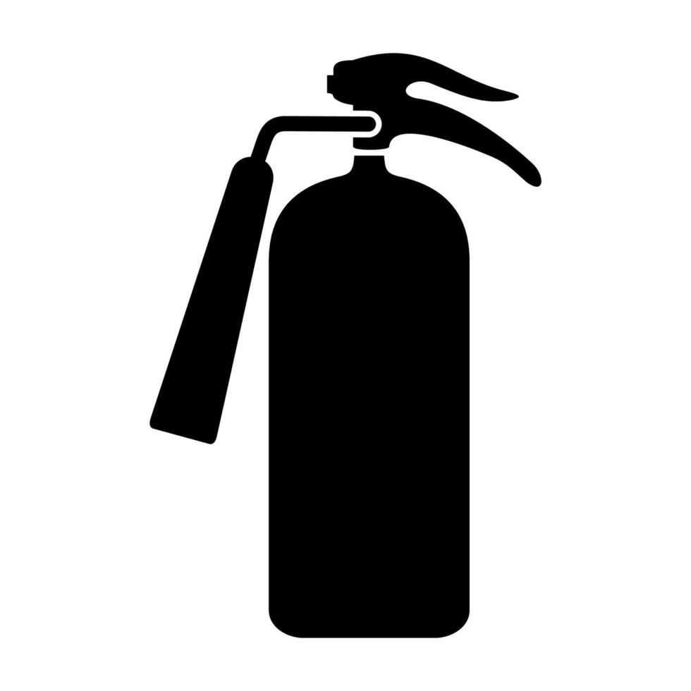 black and white fire extinguisher icon sign on white background vector