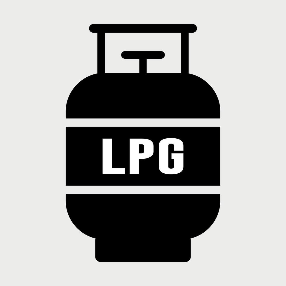 black and white sign icon of gas cylinder isolated on white background vector