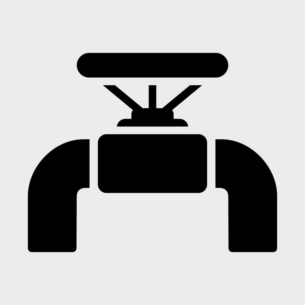 black and white plumbing system icon on white background vector