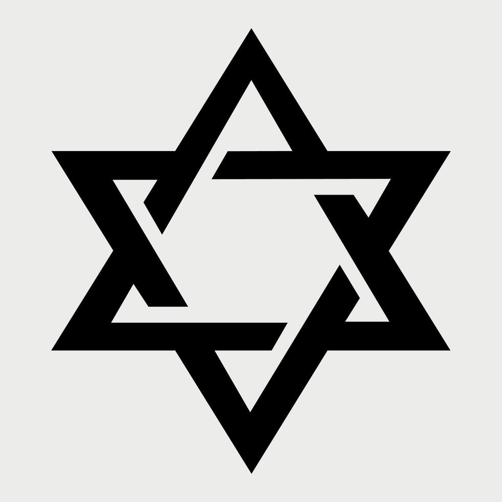 black star of david icon on white background vector