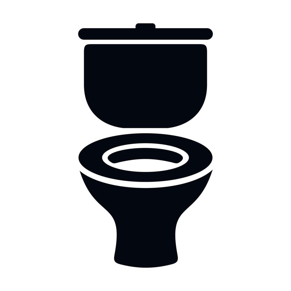 black and white monochrome toilet icon on white background vector