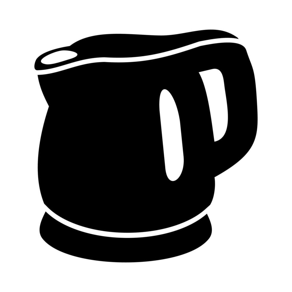 black and white sign icon of electric kettle on white background vector