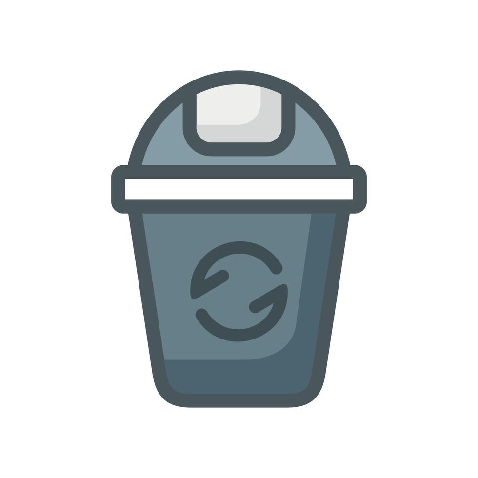 colored trash container icon on white background vector
