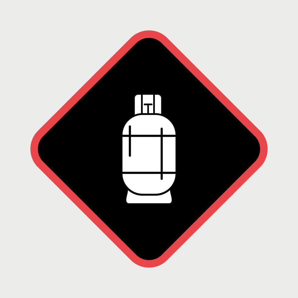 black and white sign icon of gas cylinder on white background vector