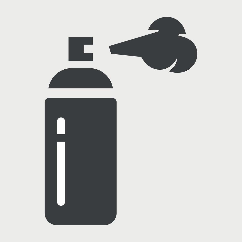 black and white sign icon of paint spray can on white background vector