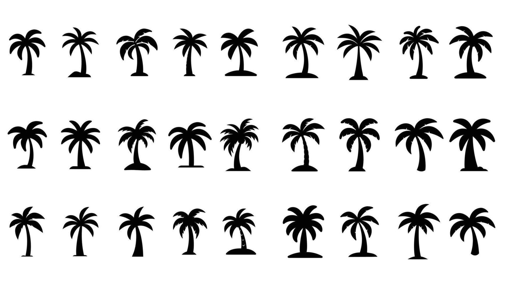 Palm tree silhouette collection vector