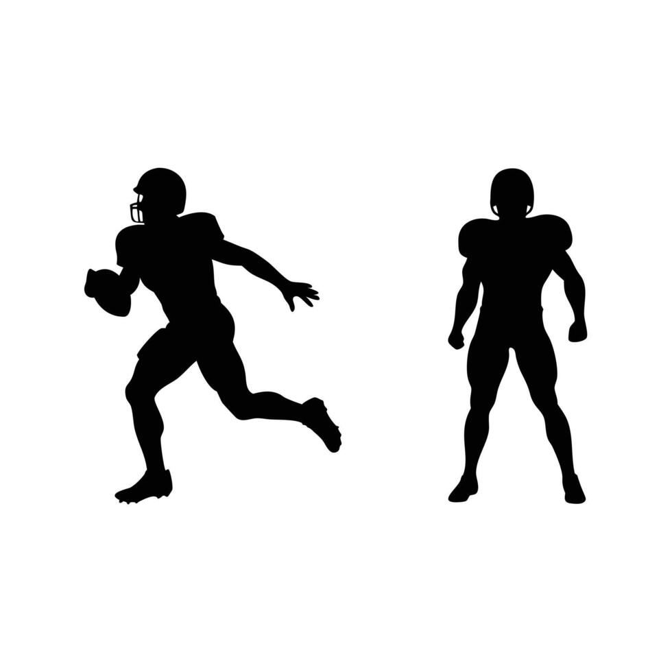 A full body american football player silhouette vector