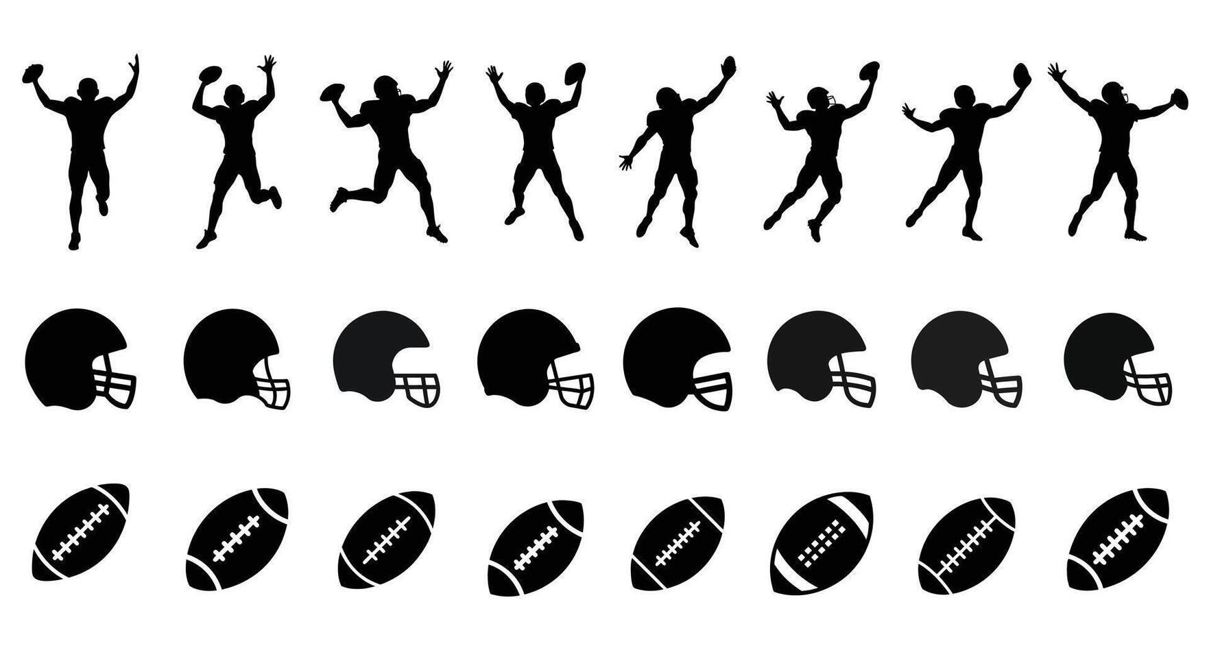 American football player silhouette vector