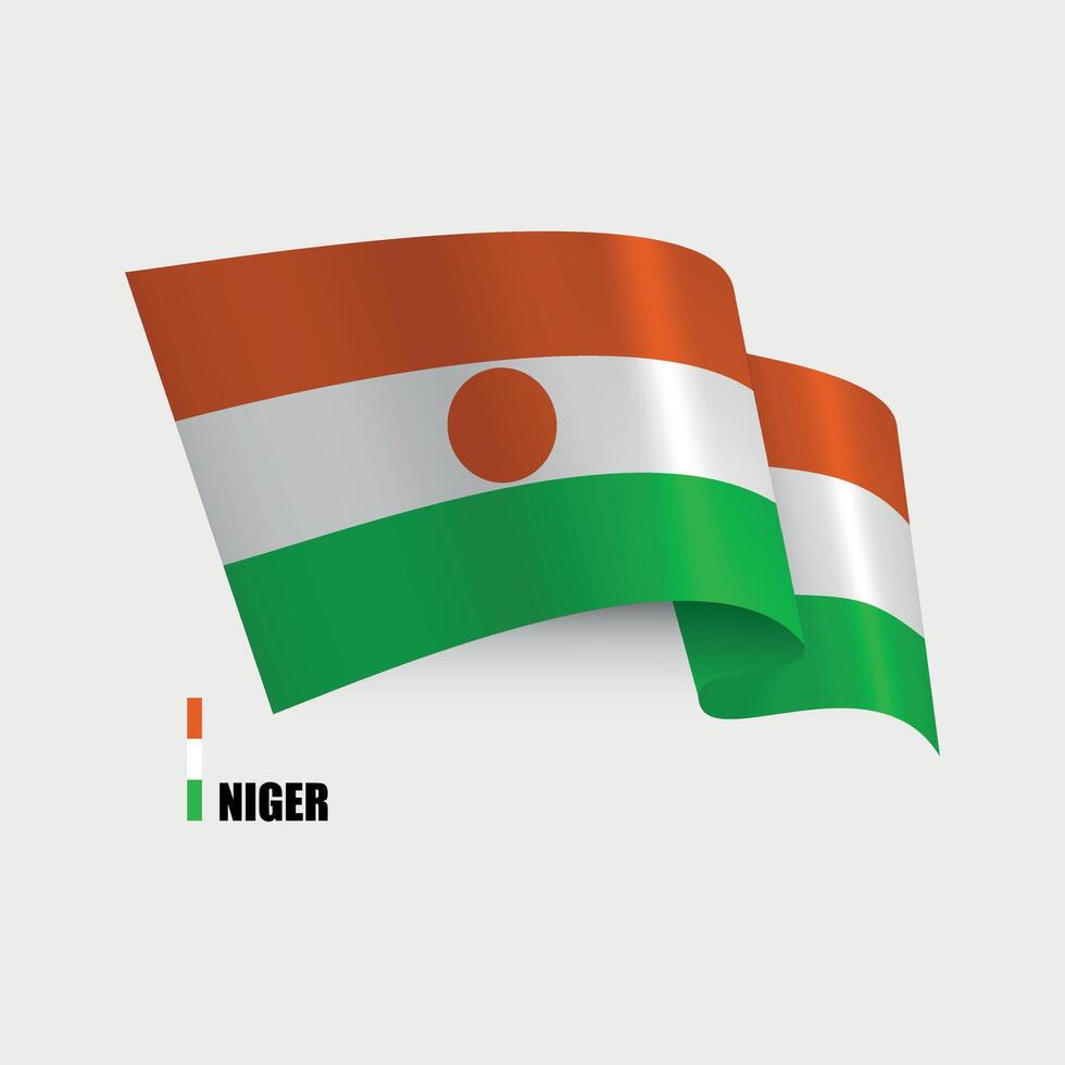 national flag of Niger on white background vector