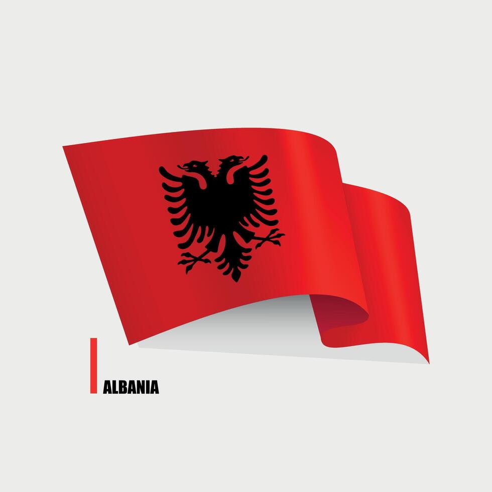 national flag of Albania on white background vector