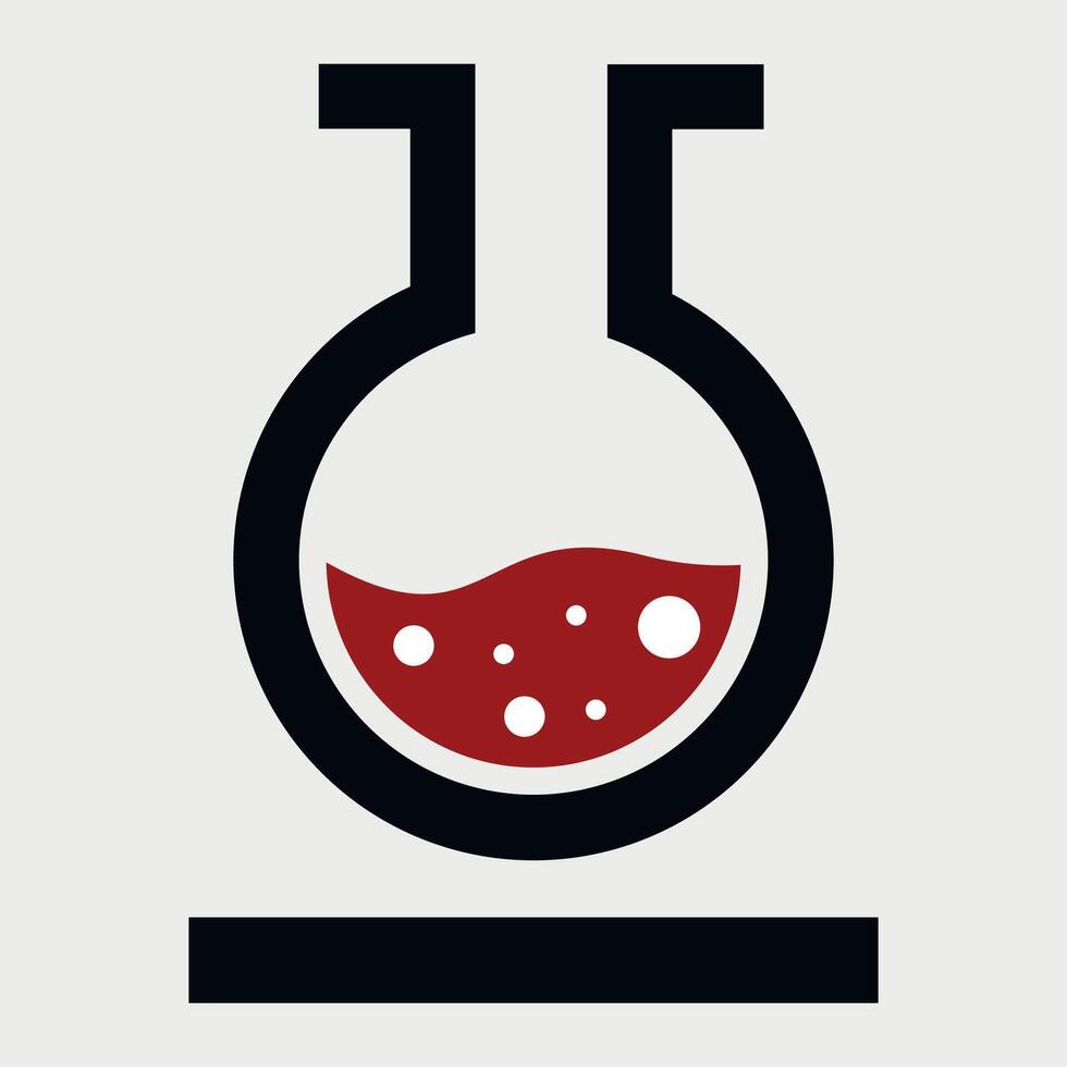simple chemistry flask icon isolated on white background vector