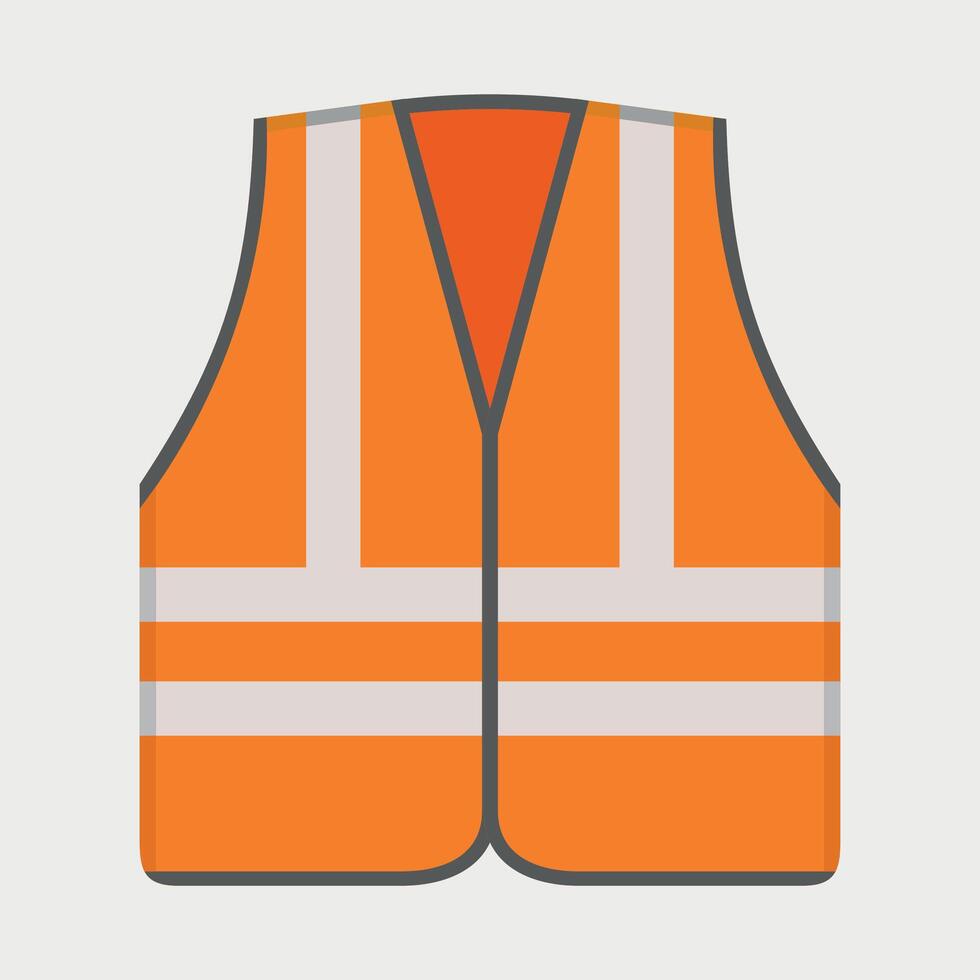 orange construction vest icon on white background vector