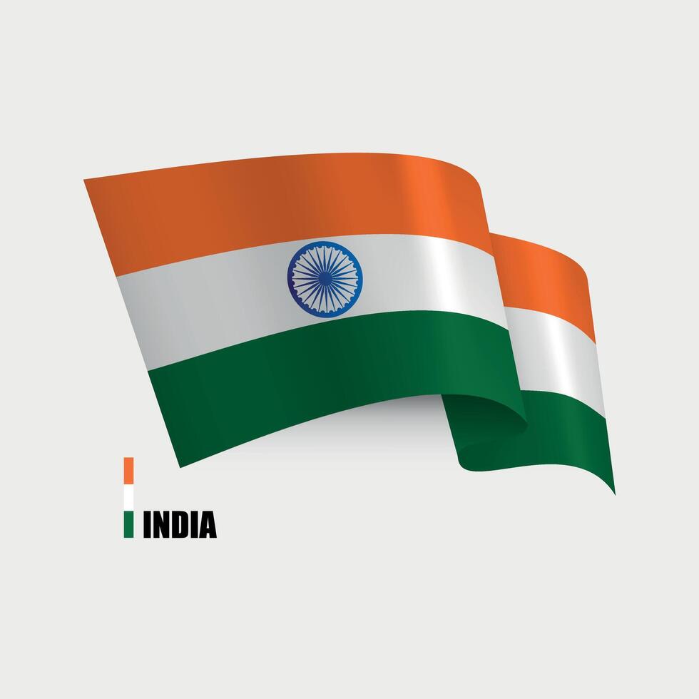national flag of india on white background vector