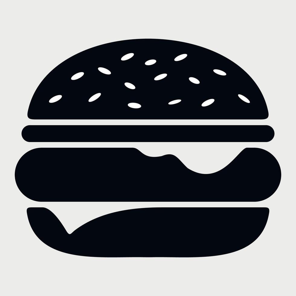 black and white hamburger icon on white background vector