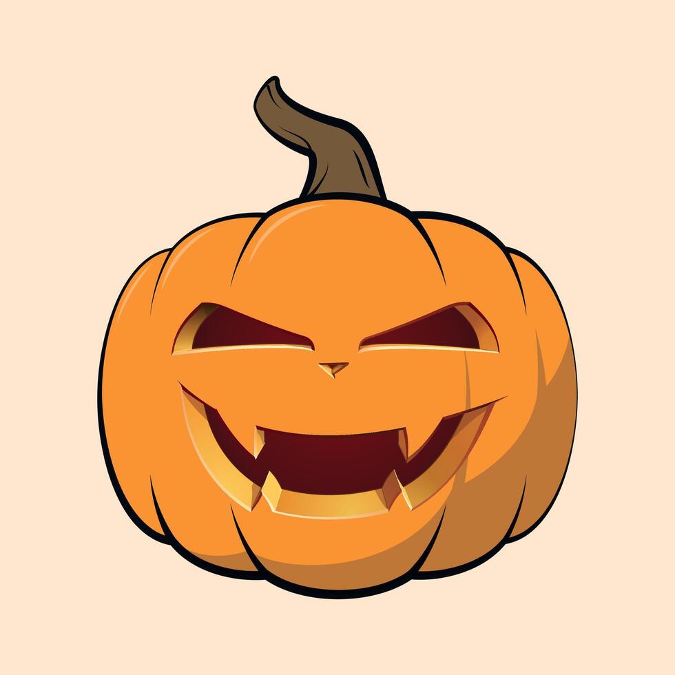 halloween pumpkin icon with smile isolated on white background vector