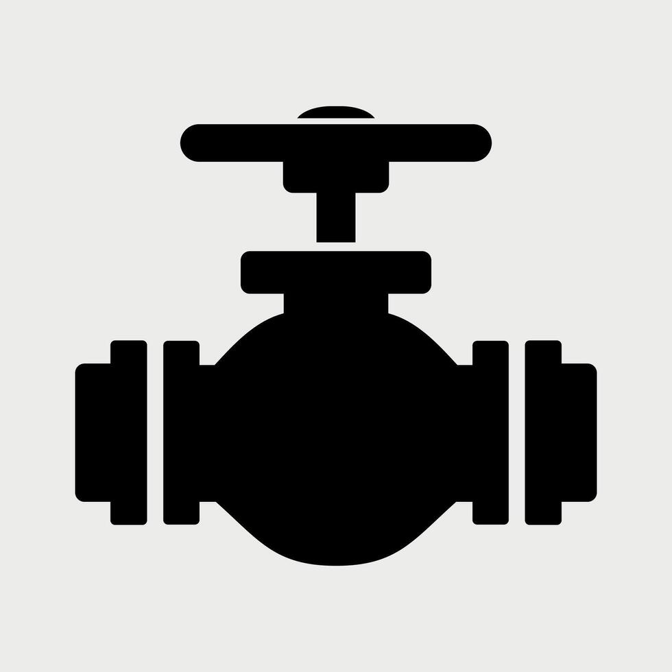 black and white sign icon of water supply system of water tap on white background vector