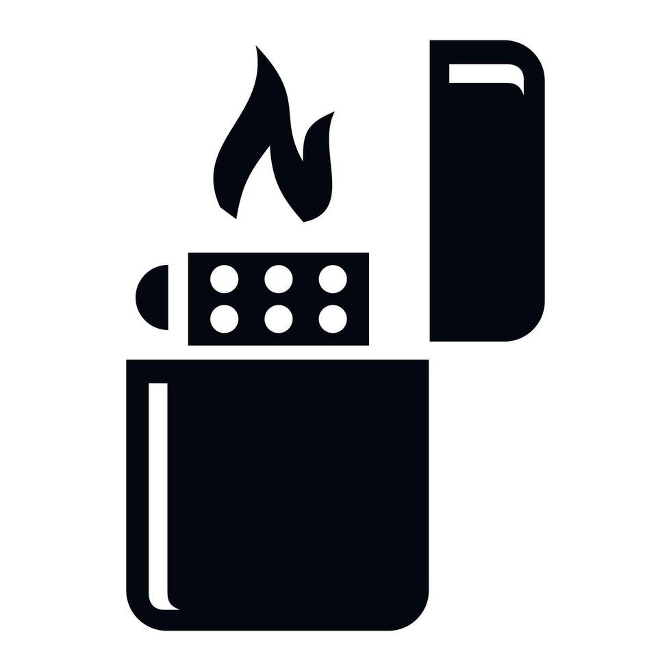 black petrol lighter icon on white background vector