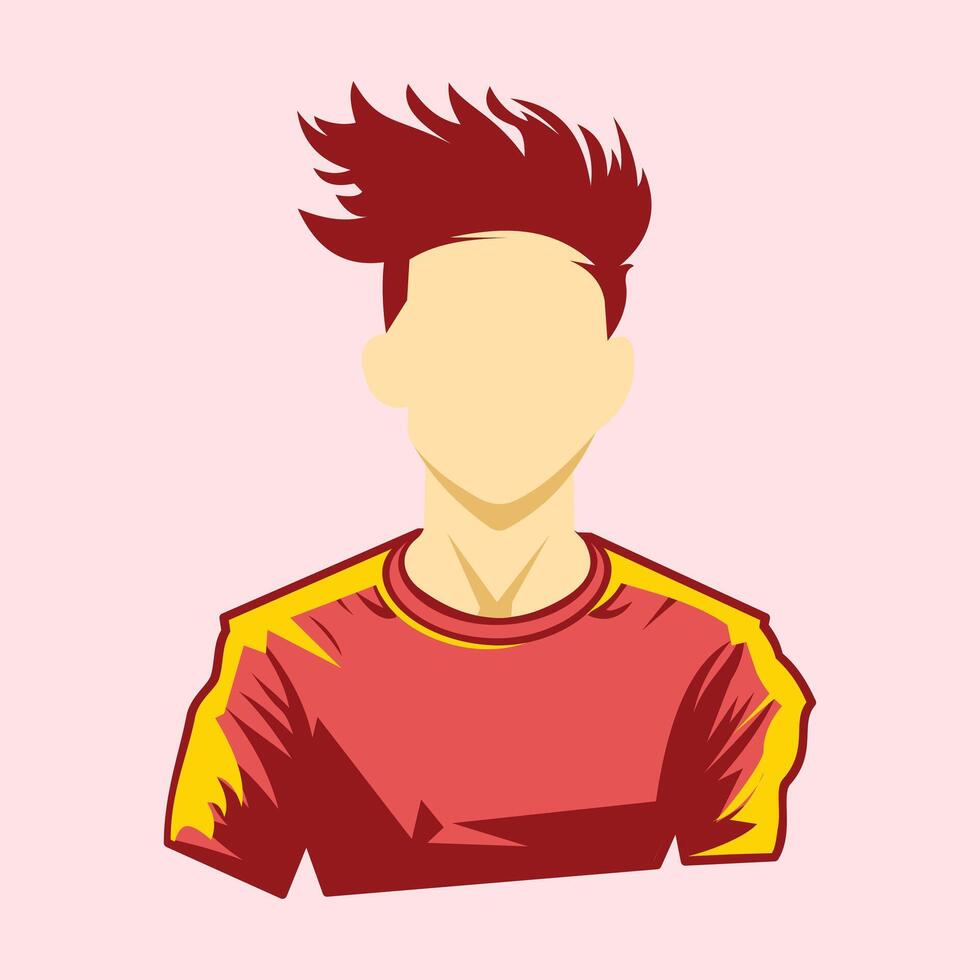 illustration of a soccer player in red t-shirt and shorts. Design element illustration of man soccer player in red uniform vector