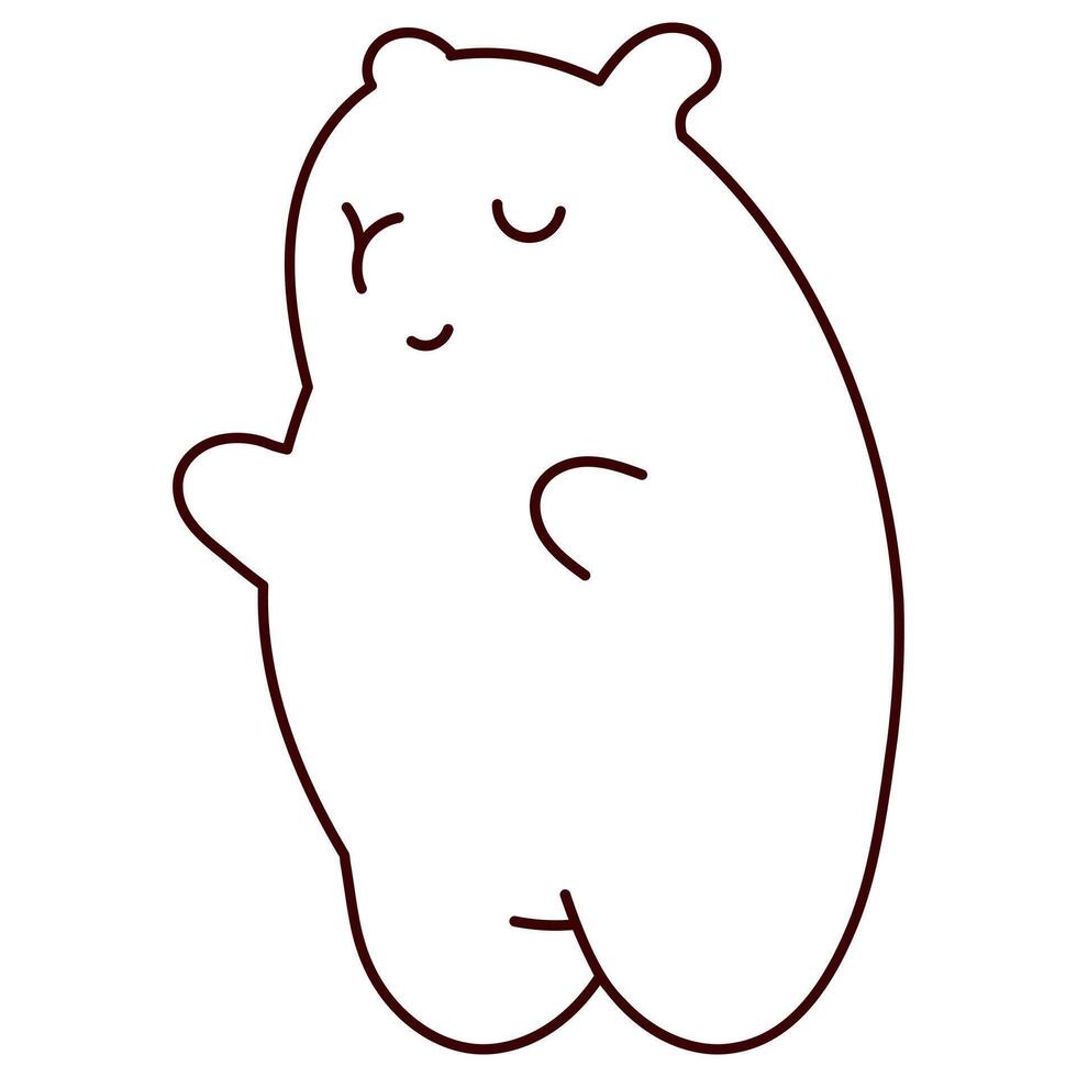 Kawaii cute outline capybara. vector