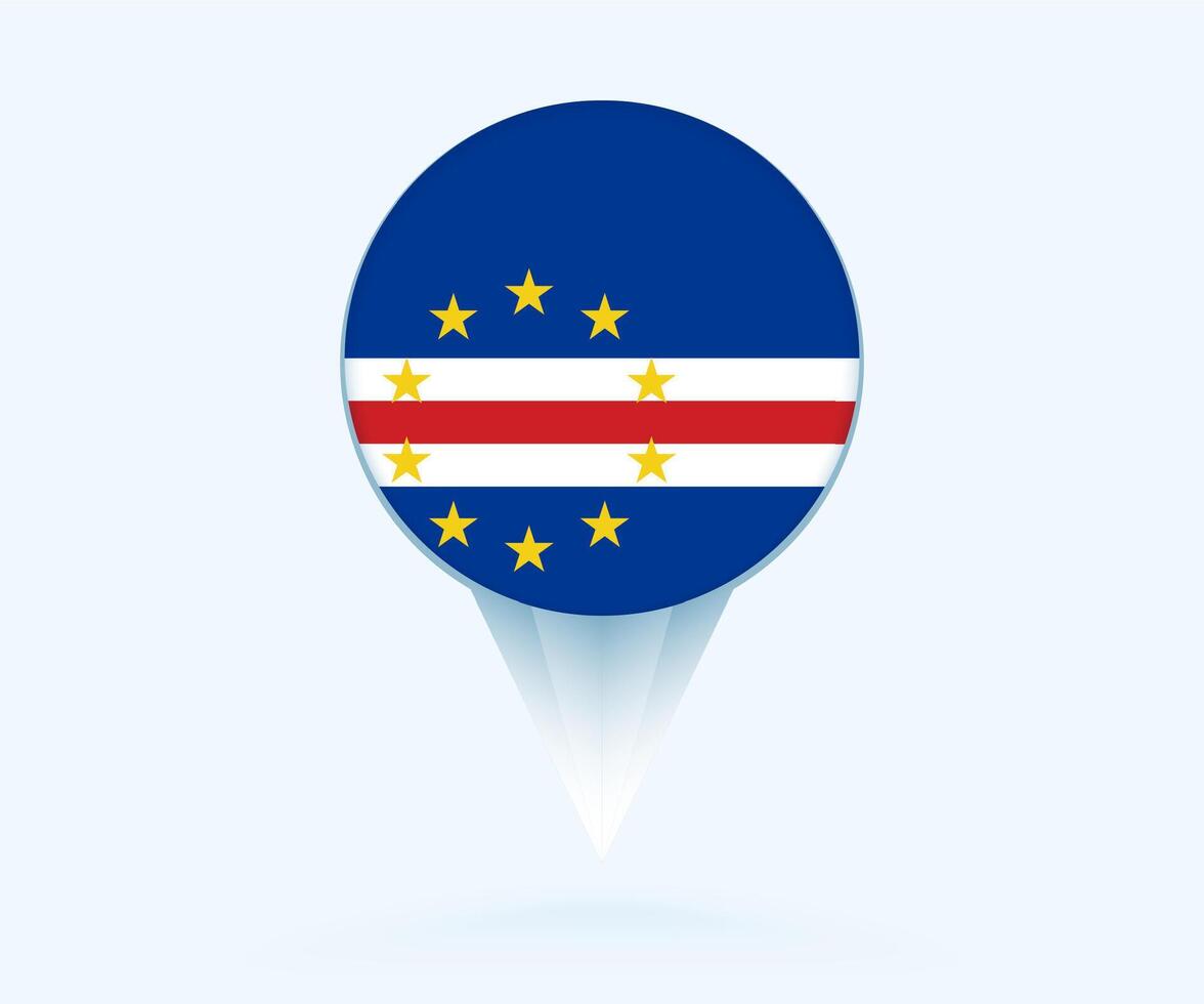 Map pointer with flag of Cape Verde. vector