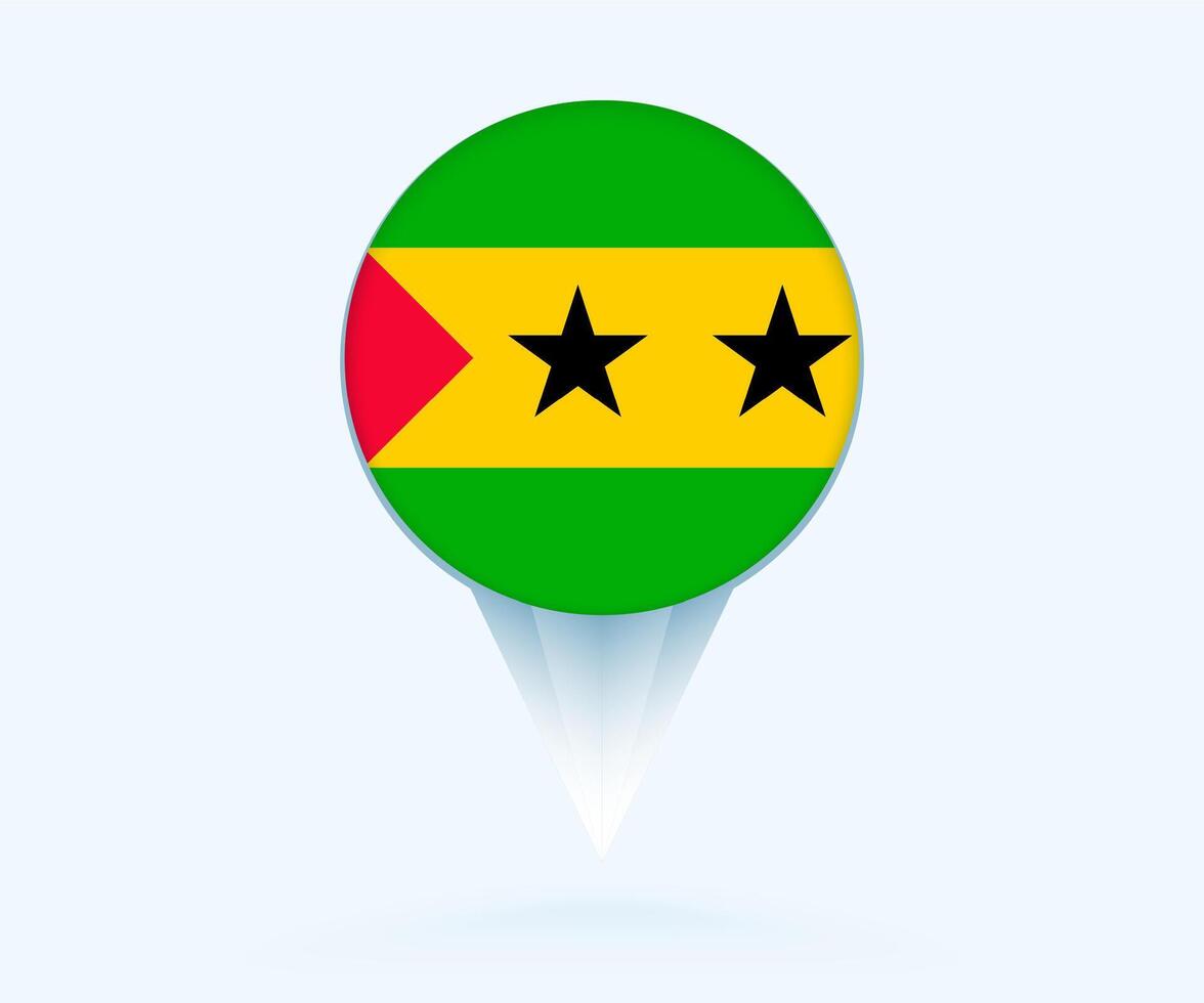 Map pointer with flag of Sao Tome and Principe. vector