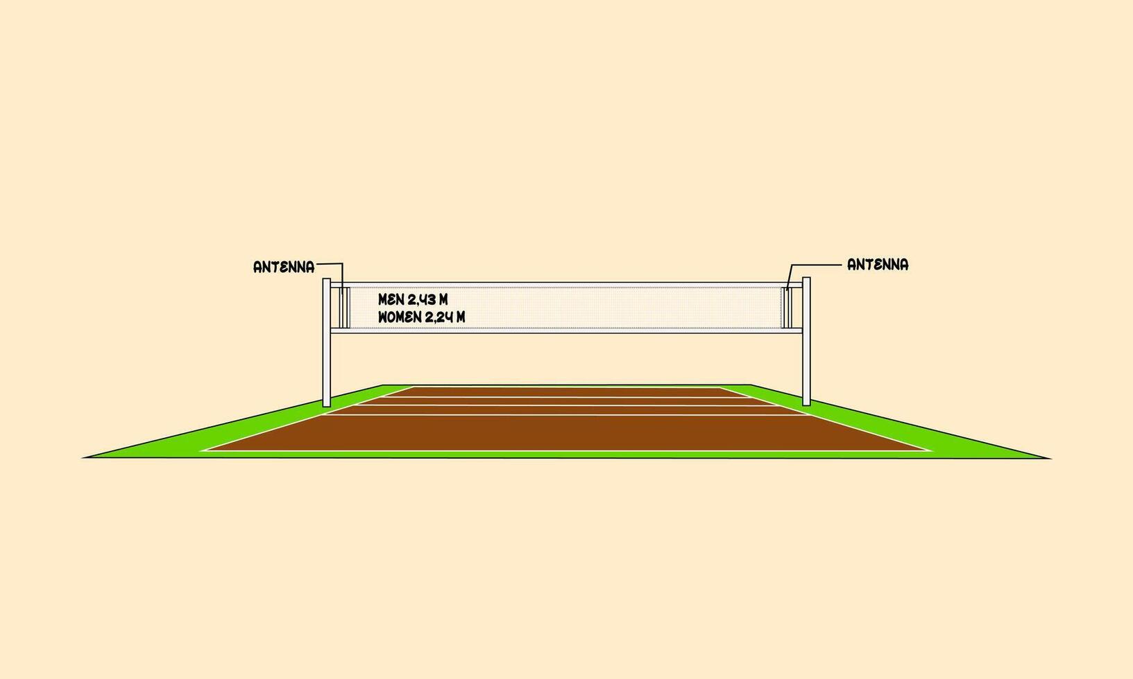 illustraion in front of volleyball court vector
