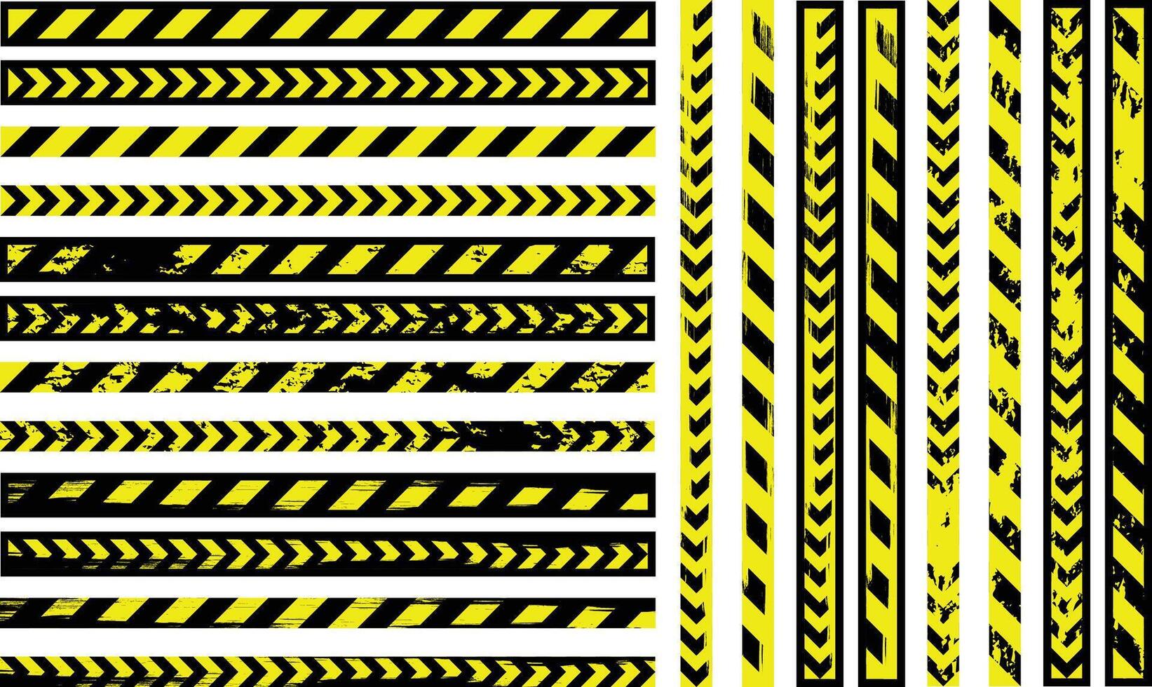 a set of black and yellow stripes on a white background vector