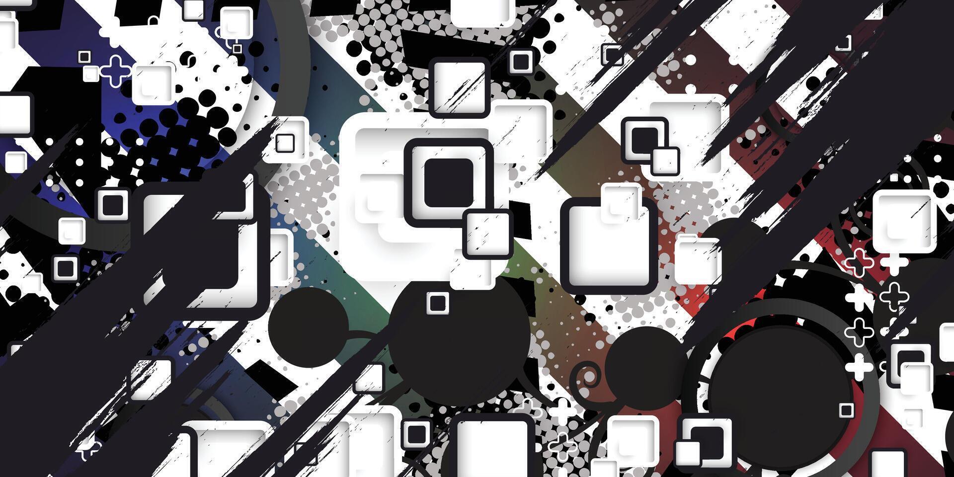 abstract background with squares and circles vector