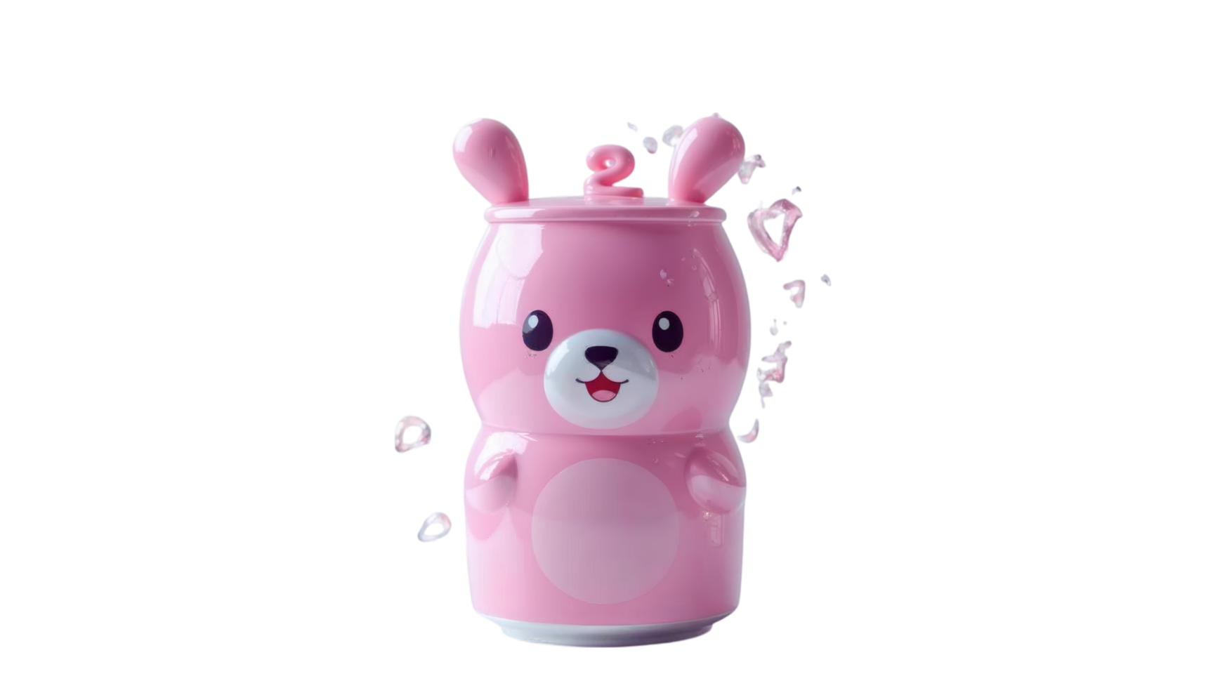 A pink bear cute and adorable mug in an isolated background png