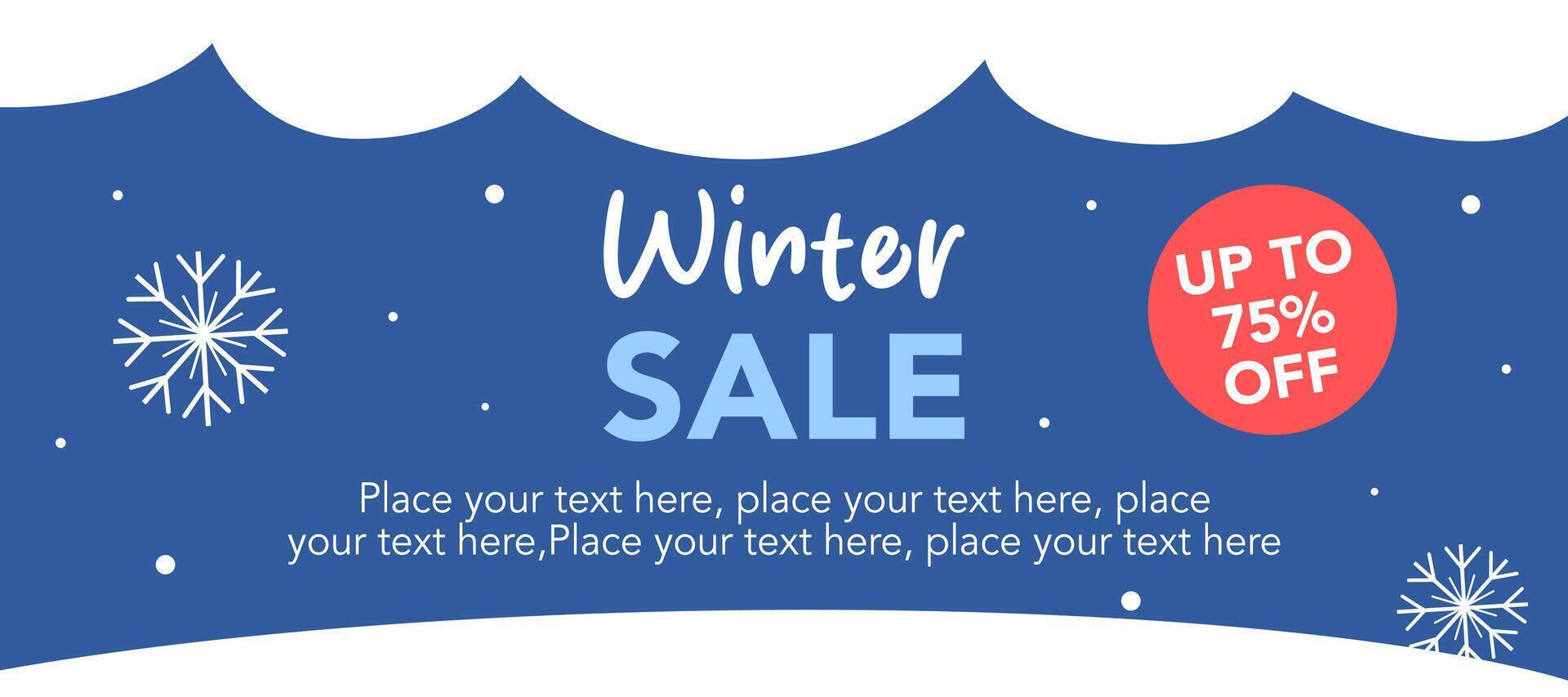 Creative Winter season illustration banner with creative element on blue background good for sale promotion, poster, greeting card, advertisement and flyer vector