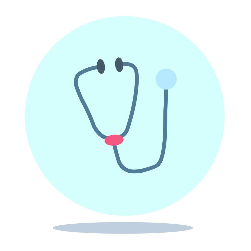 Stethoscope icon circle in blue color editable. Healthcare medical equipment. Doctor flat element. vector