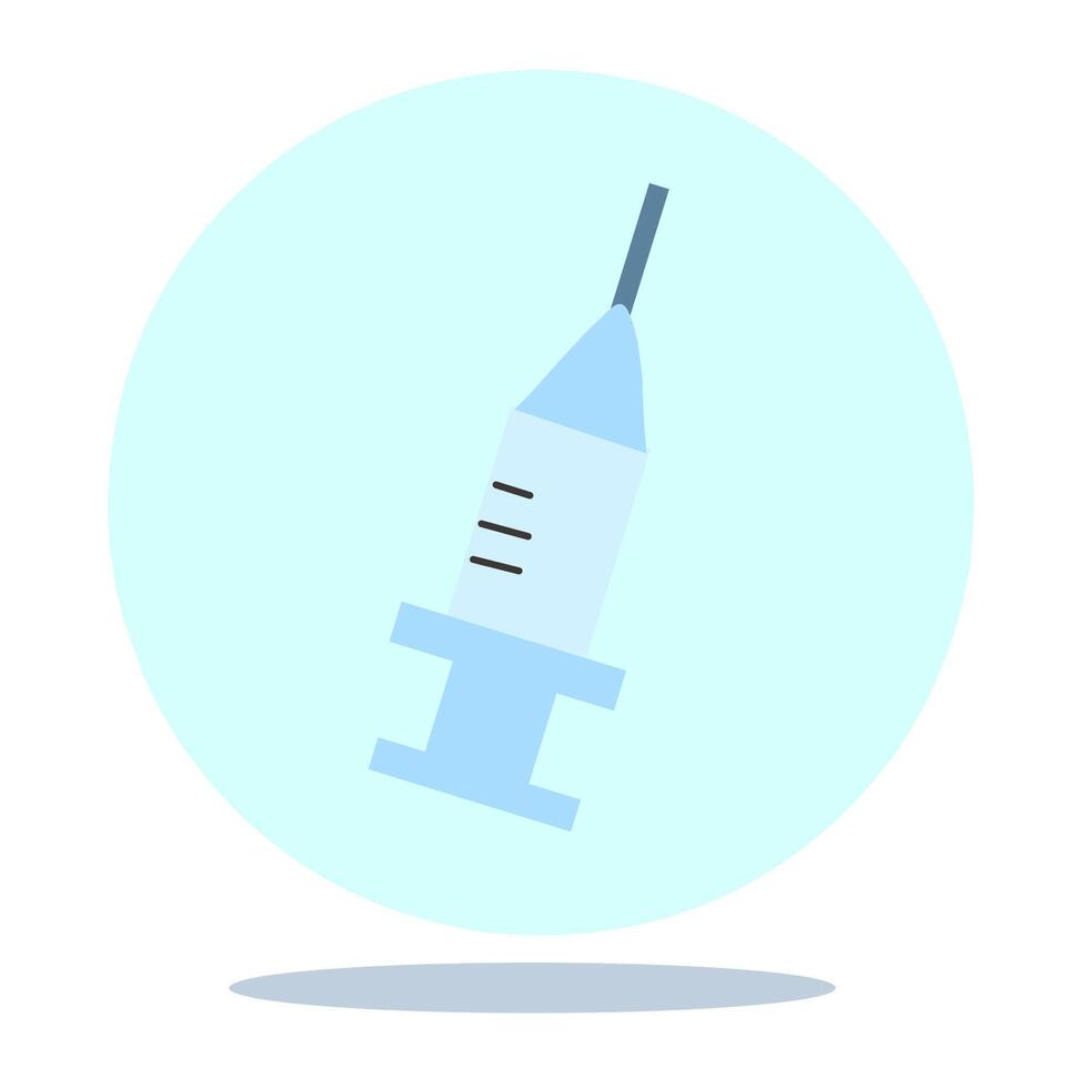 syringe for medical injection vaccination medicine, equipment internet button illustration vector