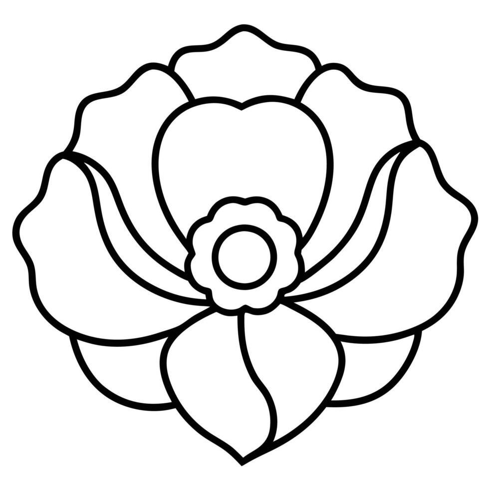 Poppy flower silhouette design vector