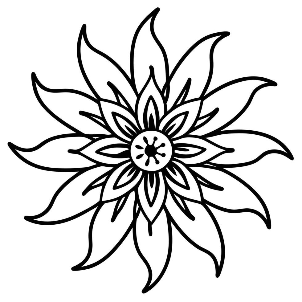 Passion flower silhouette drawing vector
