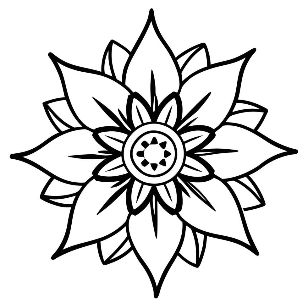Passion flower silhouette stencil vector