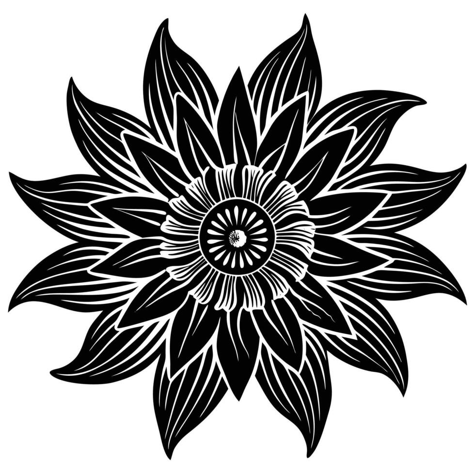 Passion flower silhouette illustration vector
