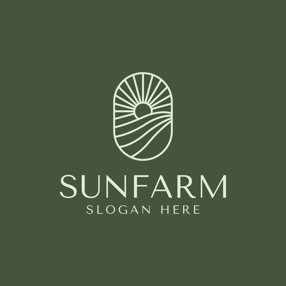 Sun and Soil Logo for Agriculture or Farming Industries vector