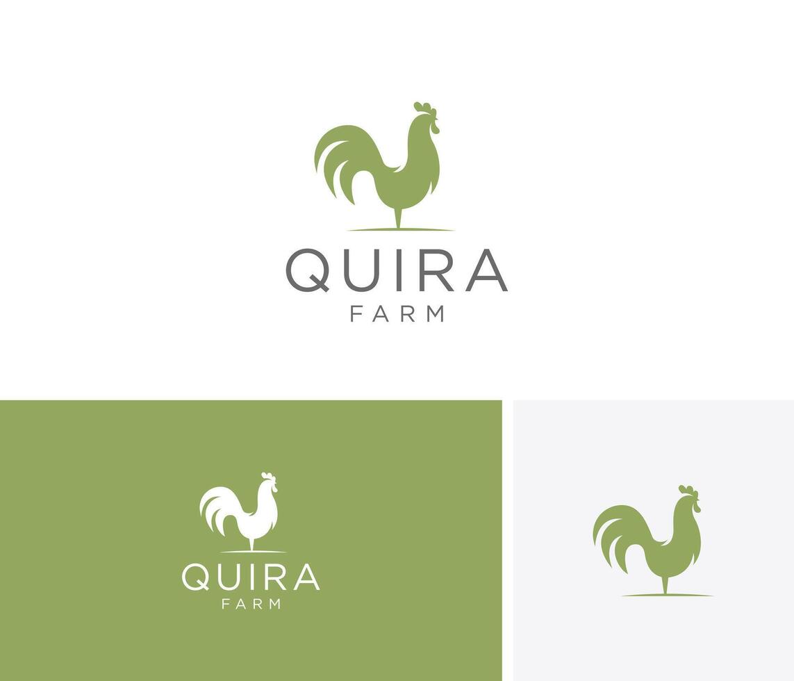 Chicken logo design for farming industry vector
