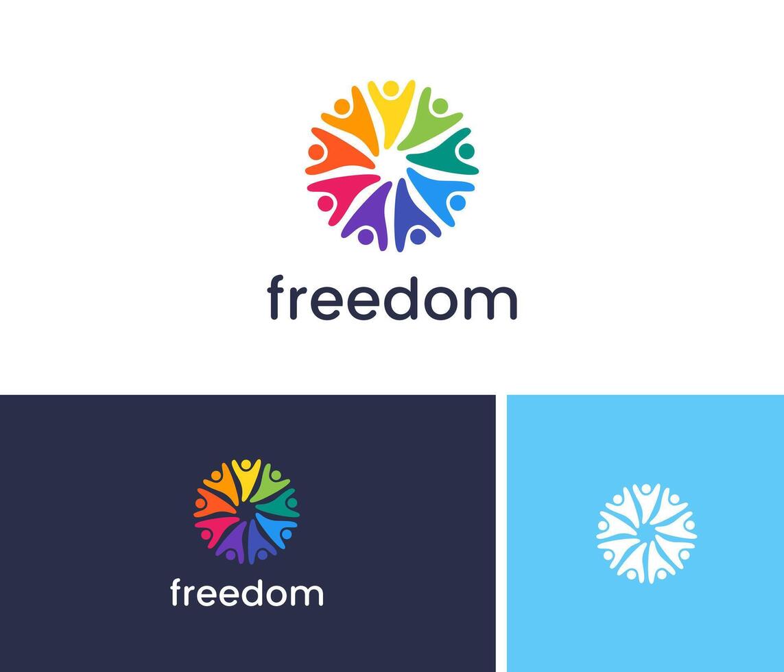 Abstract people logo for community industries vector