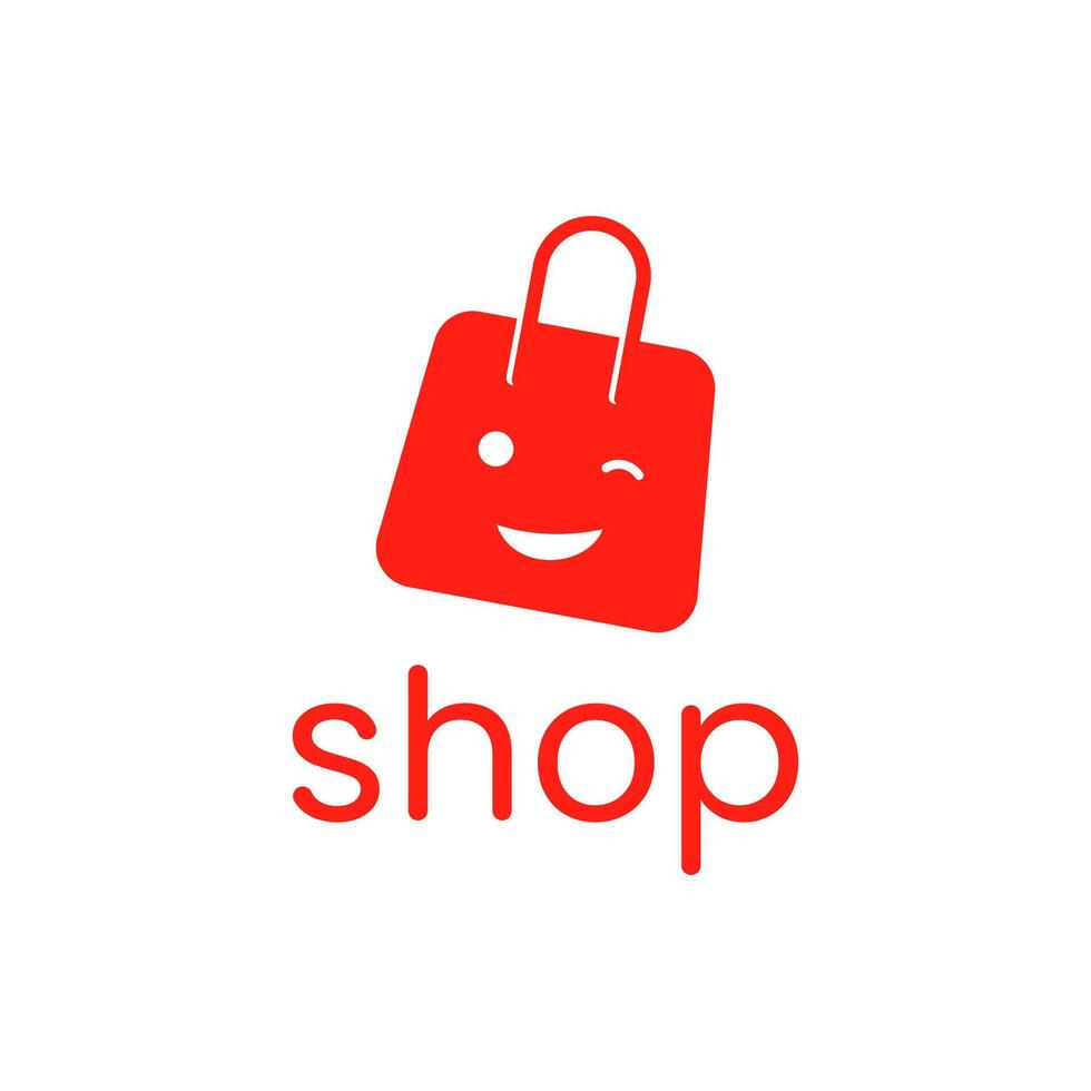 Smile bag logo for ecommerce industry vector