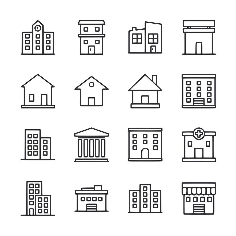 A set of buildings and a bank vector
