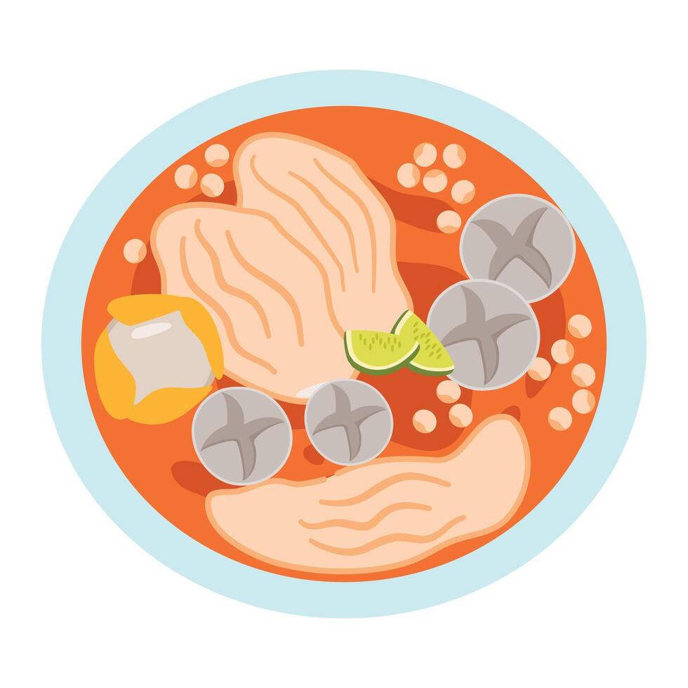 Baso Cuanki Bandung, Meatball and Batagor vector