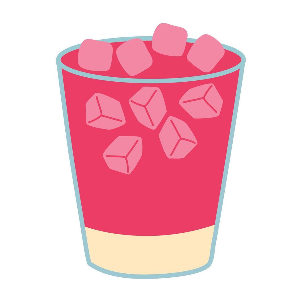 Red soda mixed with milk is a typical Indonesian drink is Soda Gembira vector